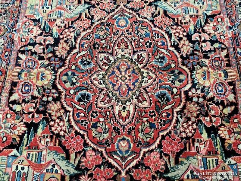 Iráni antik kasmar 140x210 kézi csomós gyapjú perzsa szőnyeg BFZ542