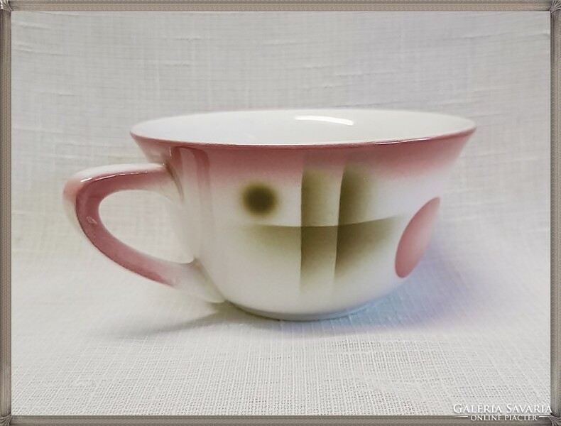Art deco patterned wilhelmsburg faience cup