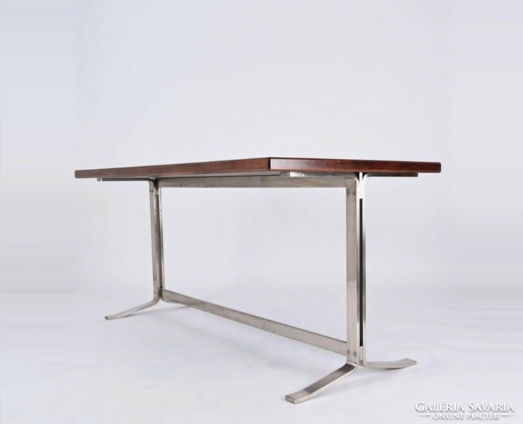 Rosewood and steel table design moscatelli, formanova