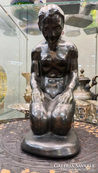 Antique nude ceramic statue