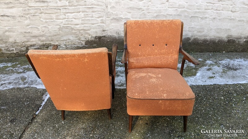 Retro armchairs with bent arms