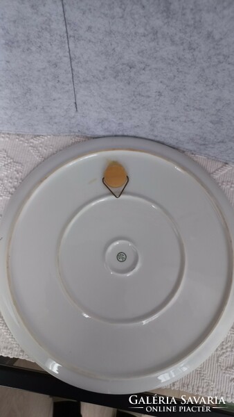 Vintage West German large beautiful wall plate, gold rim, diameter: 30.5 cm