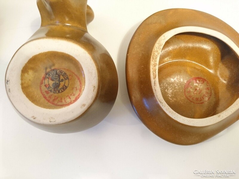 Rare earthenware sighisoara biomorphic design mid century modern tea cups from the 60s 70s