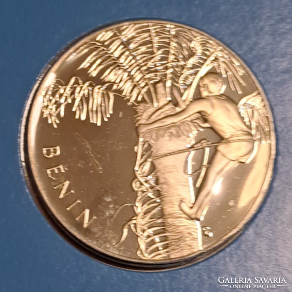 0.925 Silver (ag) commemorative medal in benin, proof, pp g/