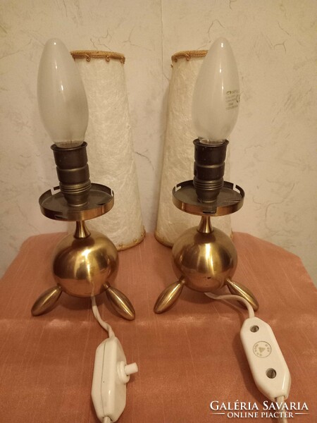 Retro auböck style solid brass rare bedside lamp table lamp pair from 1950s