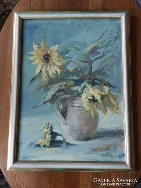 Gábor Walter sunflower still life painting