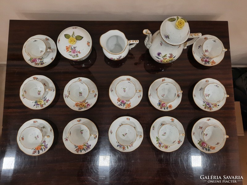 12 személyes Herendi Bouquet de Herend BHR mintás kávéskészlet, kávés készlet