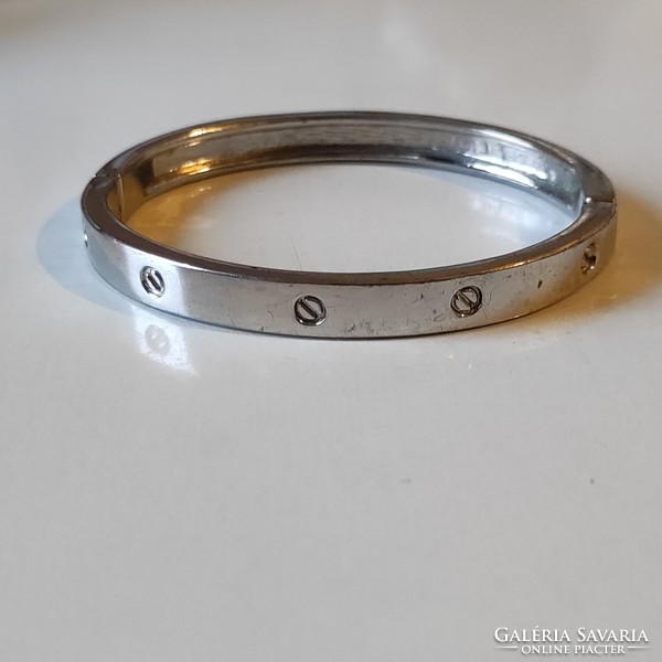 Cartier style silver metal bracelet