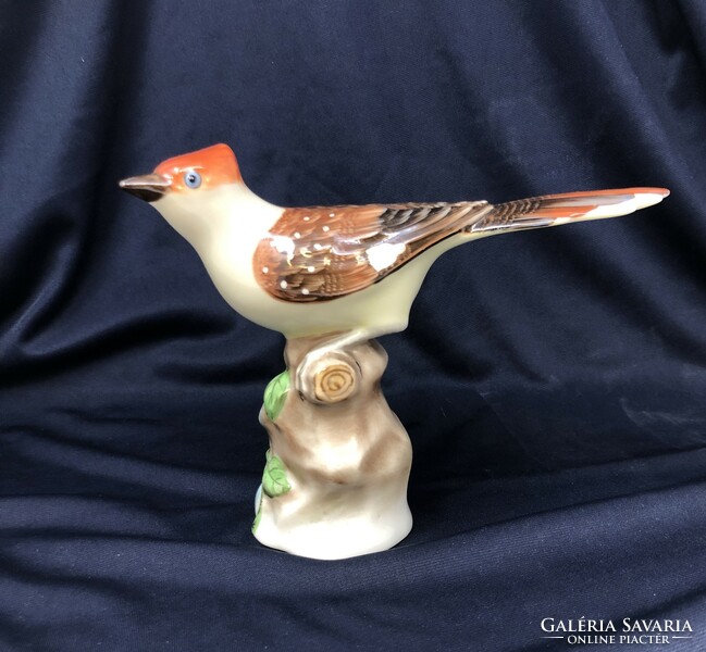 Herend tertia porcelain singing bird figurine (13x17x8 cm) rz