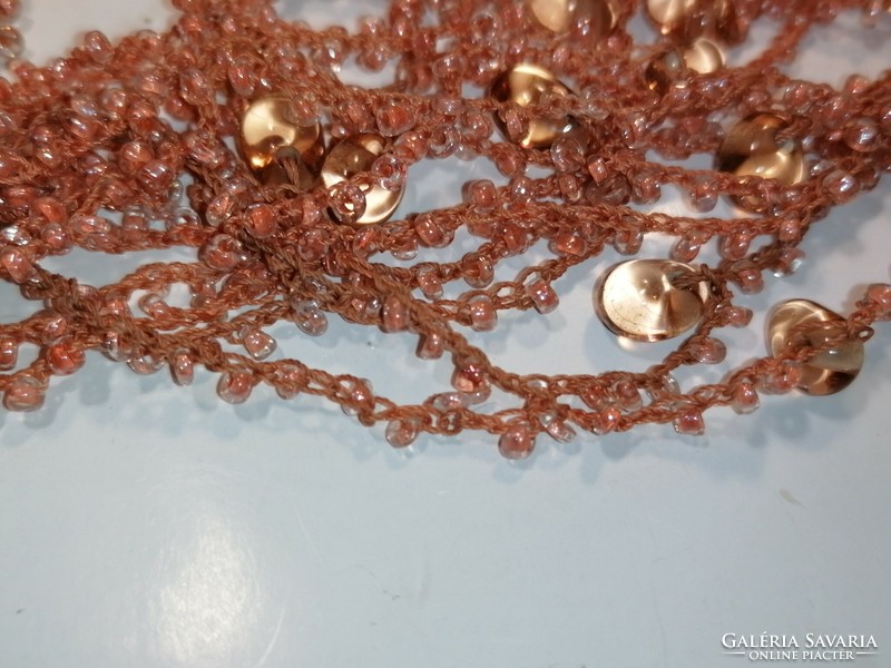 Salmon colored glass bead collection (1129)