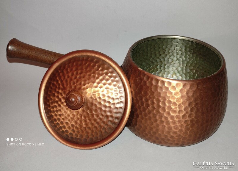Hand made copper pot kettle with handle
