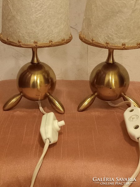 Retro auböck style solid brass rare bedside lamp table lamp pair from 1950s