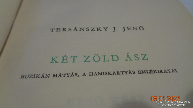 Tersánszky Józsi  Jenő  :  Két zöld ász   1957