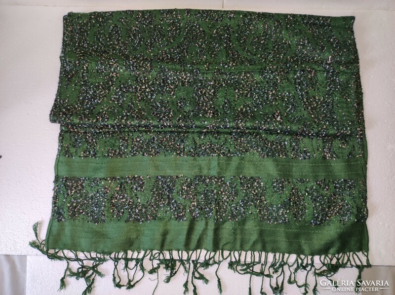 Dark green 45% silk pashmina / women's scarf 57 cm x 170 cm