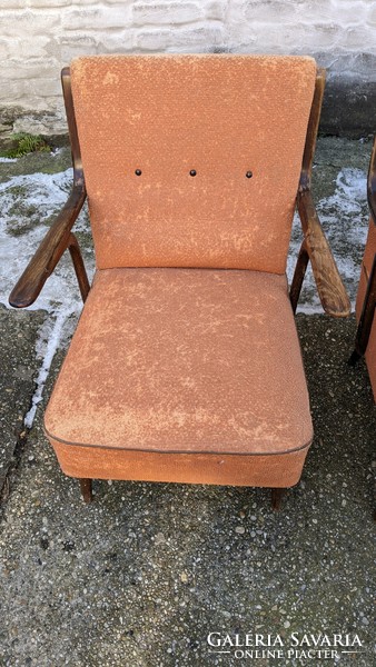 Retro armchairs with bent arms