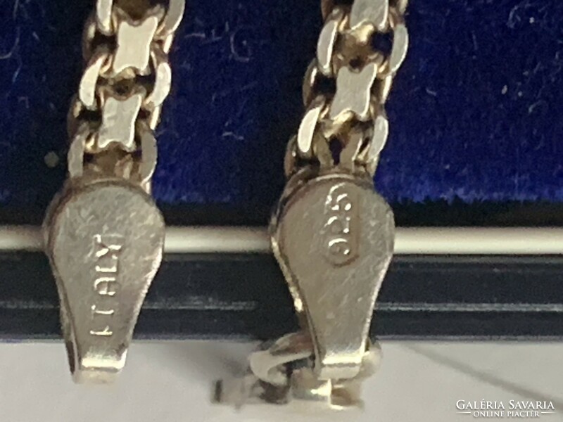 Silver necklace + bracelet, 1970s Italy