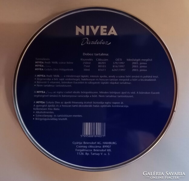 NIVEA díszdoboz / Kerek fémdoboz