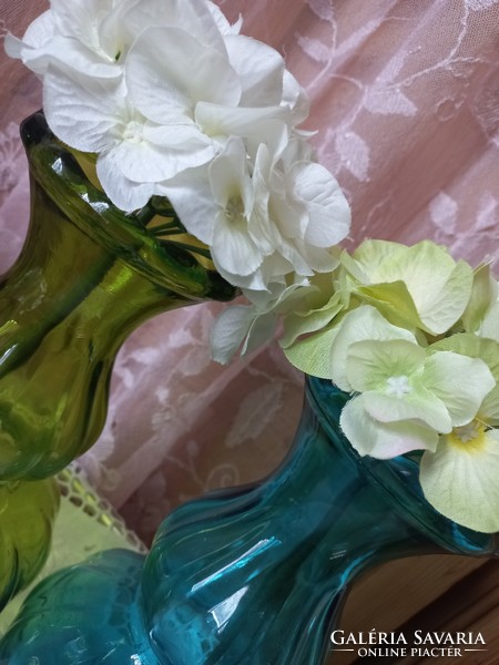 Thick cast glass vase