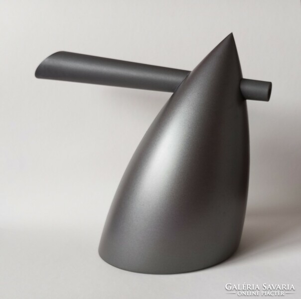 Philippe starck industrial/postmodern 'hot bertaa' kettle, 'anthracite' version, 1989 alessi