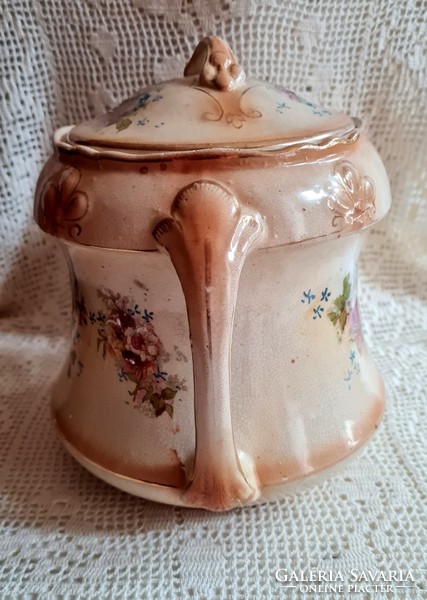 Antique English faience pink large biscuit holder