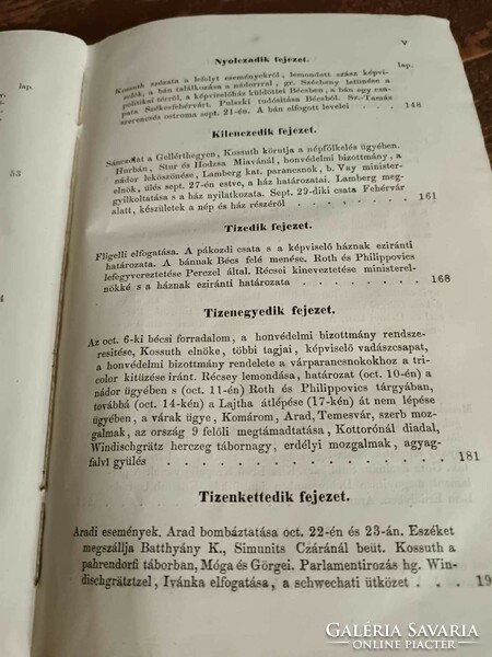 Sándor Szilágyi, the history of the Hungarian revolution in 1848 and 1849, cloth-bound book, first edition