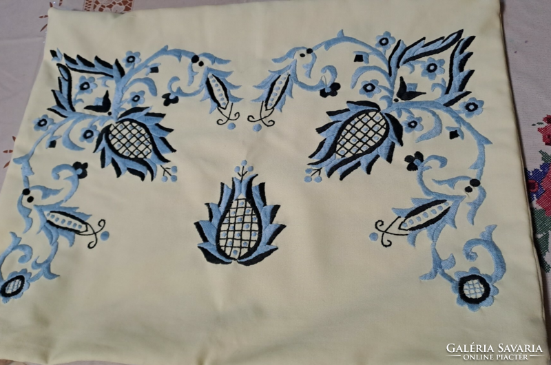 Embroidered throw pillow