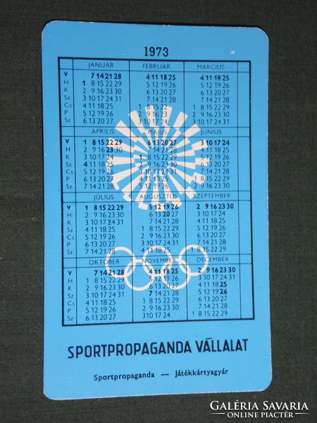 Kártyanaptár,Sportpropaganda,Olimpia bajnokok, Győrbe érkezik az olimpiai láng, 1973,   (5)