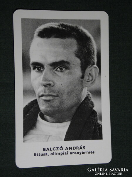Kártyanaptár,Sportpropaganda,Olimpia bajnokok,Balczó András öttusa bronzérmes, 1973,   (5)