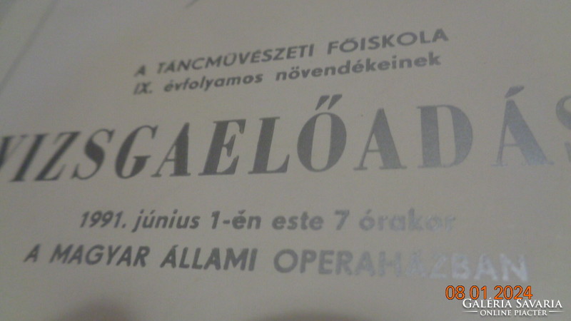 A Táncművészeti Főiskola  vizsga előadása  az Operában 1991.