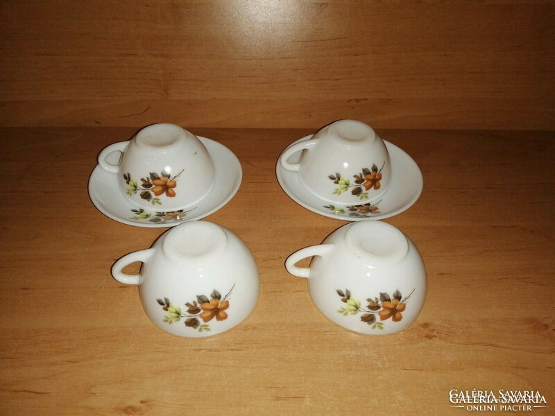 French Arcopal glass coffee cup 4 pcs + 2 saucers together (8/k)