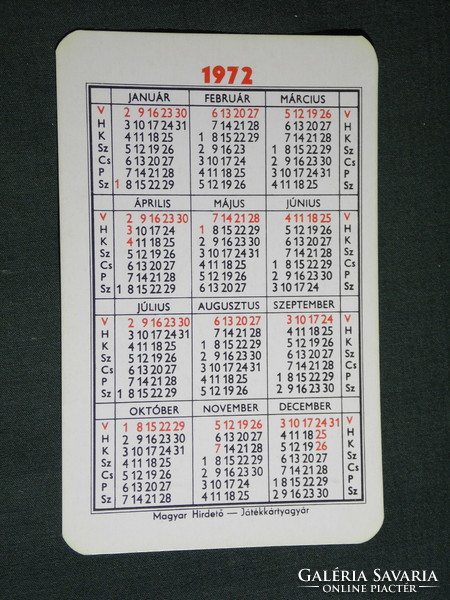 Card calendar, trade review magazine, newspaper, magazine, 1972, (5)