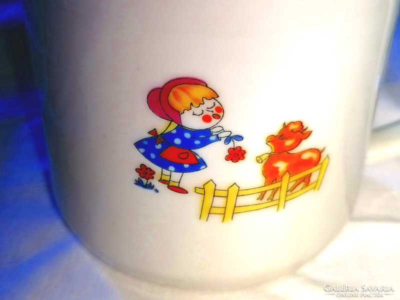 Zsolnay, rarer, fairy-tale patterned child, cup, mug