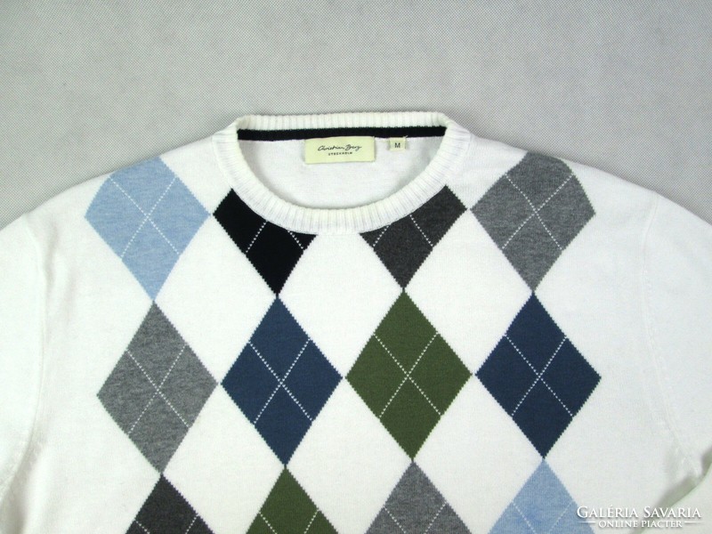 Original chrisitan berg stockholm (m/l) elegant long sleeve men's check pattern pullover