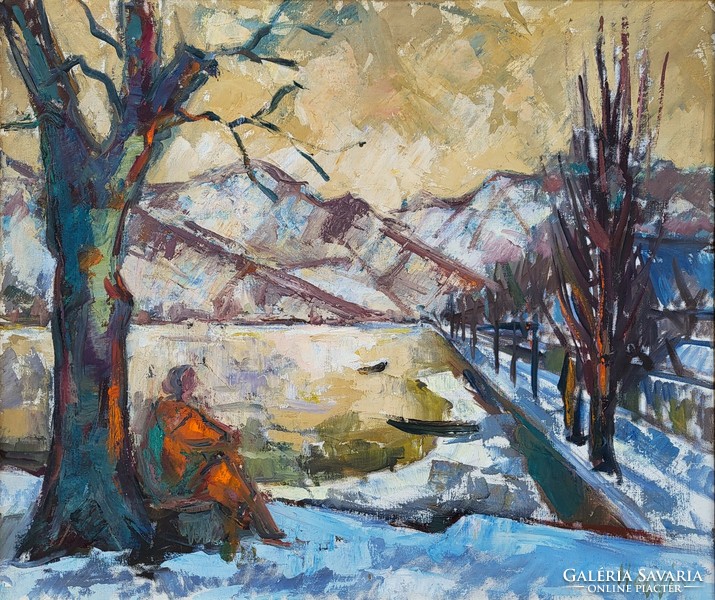 György Hegyi (1922 - 2001) Danube landscape c. Your painting with an original guarantee!