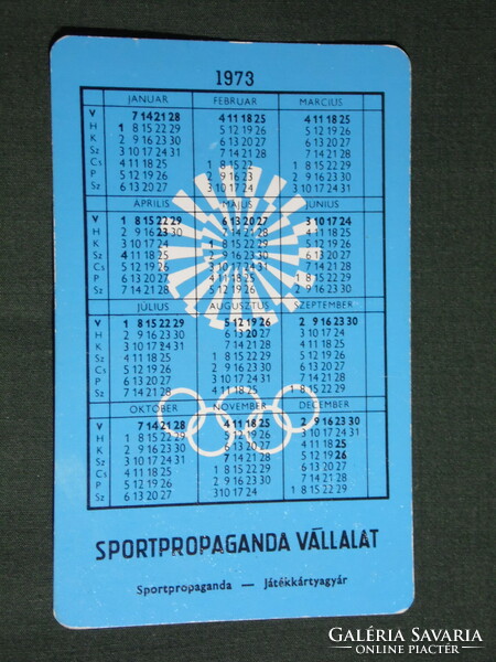 Kártyanaptár,Sportpropaganda,Olimpia,bronzérmes női tornász válogatott,Medvecky,Nagy,1973,   (5)