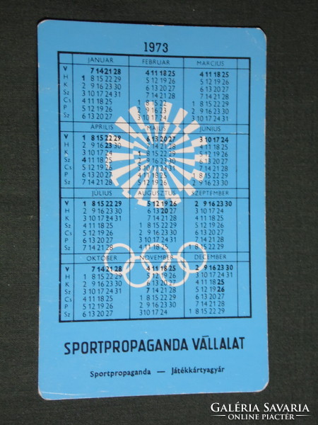 Kártyanaptár,Sportpropaganda,Olimpia bajnokok,Benedek János súlyemelő bronzérmes, 1973,   (5)