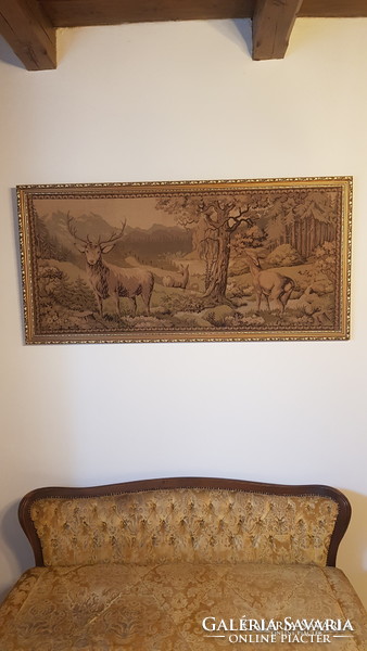 Antique machine tapestry tapestry large picture in frame