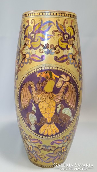 Limited edition Zsolnay multi-fired eosin glazed vase