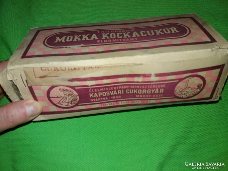 Antique Kaposvár and Szerencsi cube - mocha sugar boxes are only one according to the pictures