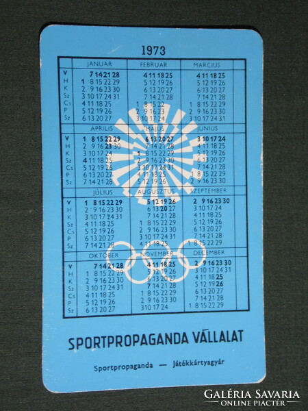 Kártyanaptár,Sportpropaganda,Olimpia bajnokok,Szücs Lajos súlyemelő ezüstérmes,1973,   (5)
