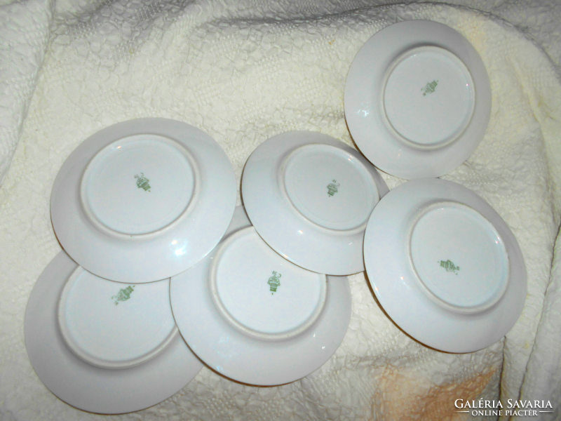 6 zsolnay cake plates - antique scene 15 cm