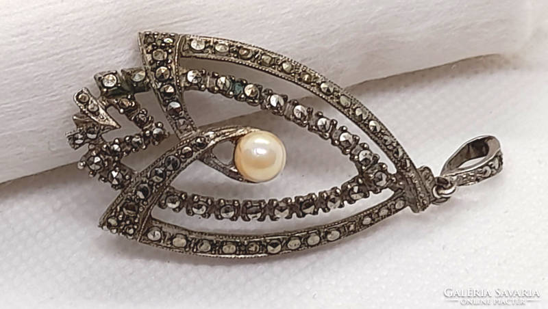 Antique art deco silver pendant