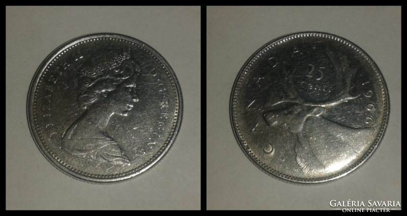 Canada silver 25 cents, 1966