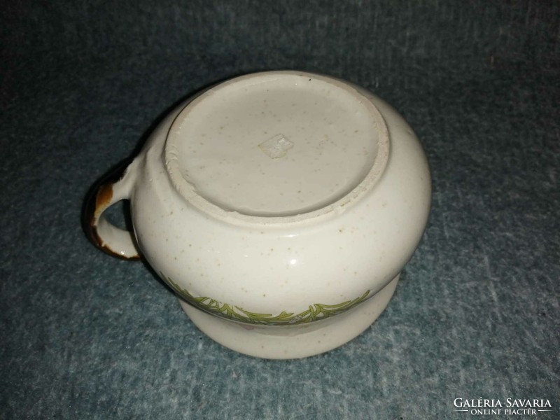 Glazed ceramic pot with handle (a5)