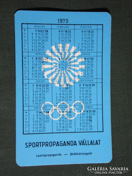 Kártyanaptár,Sportpropaganda,Olimpia bajnokok,Kecskeméten fogadják az olimpiai lángot, 1973,   (5)