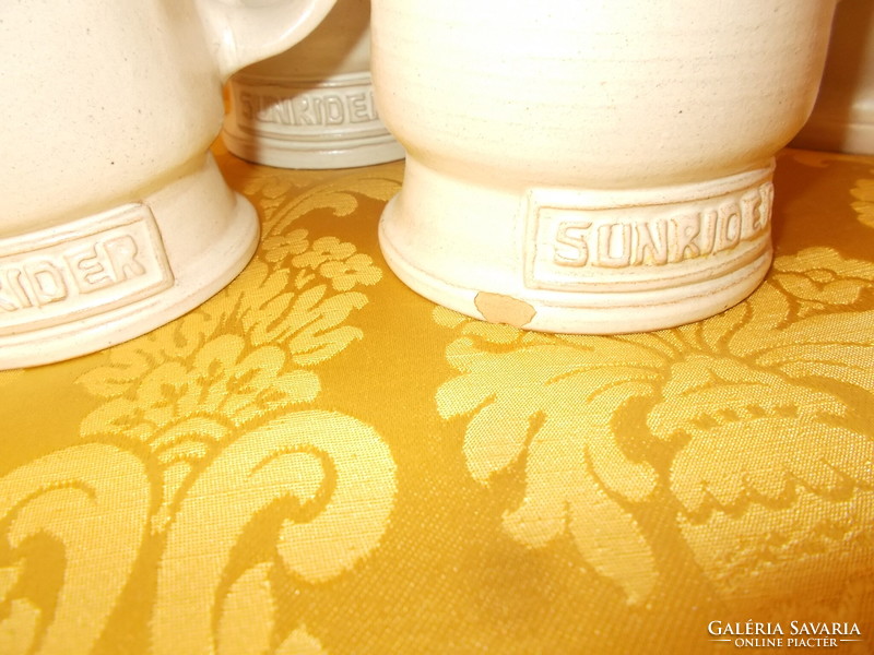 Set of ceramic tea made by craftsman.