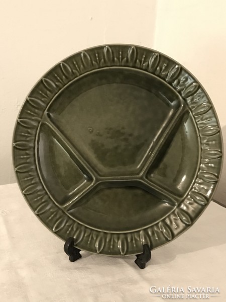 Divided ceramic plate snack plate