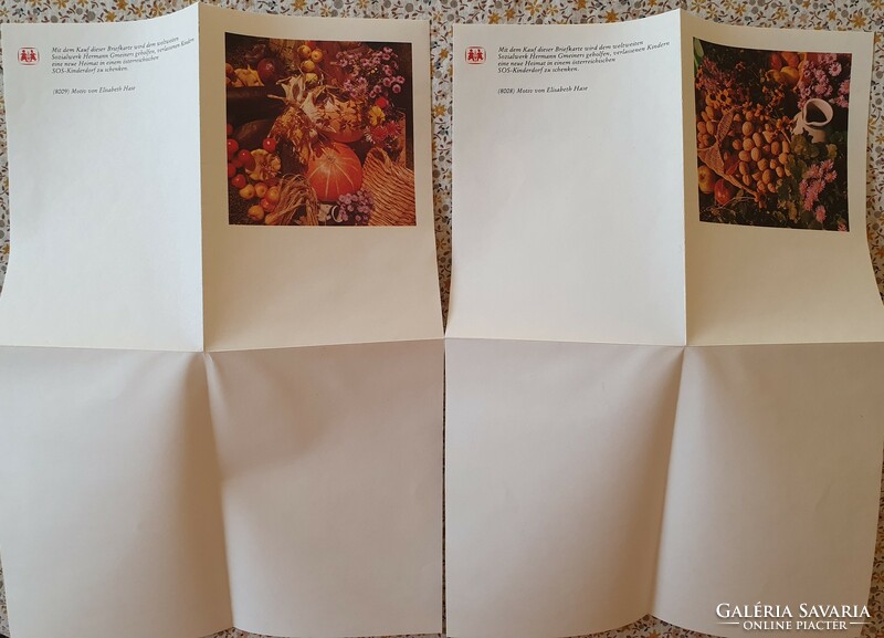 2db virágos levélpapír borítékkal