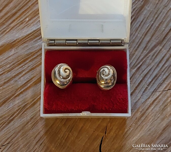 Beautiful silver earrings, spiral