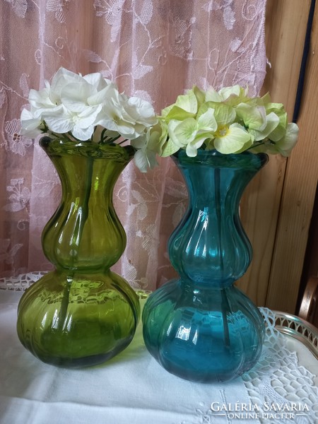 Thick cast glass vase